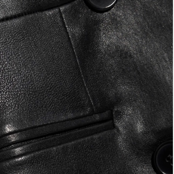 NWT Theory: Double-Breasted Bristol Leather Blazer Dress - Picture 9 of 15